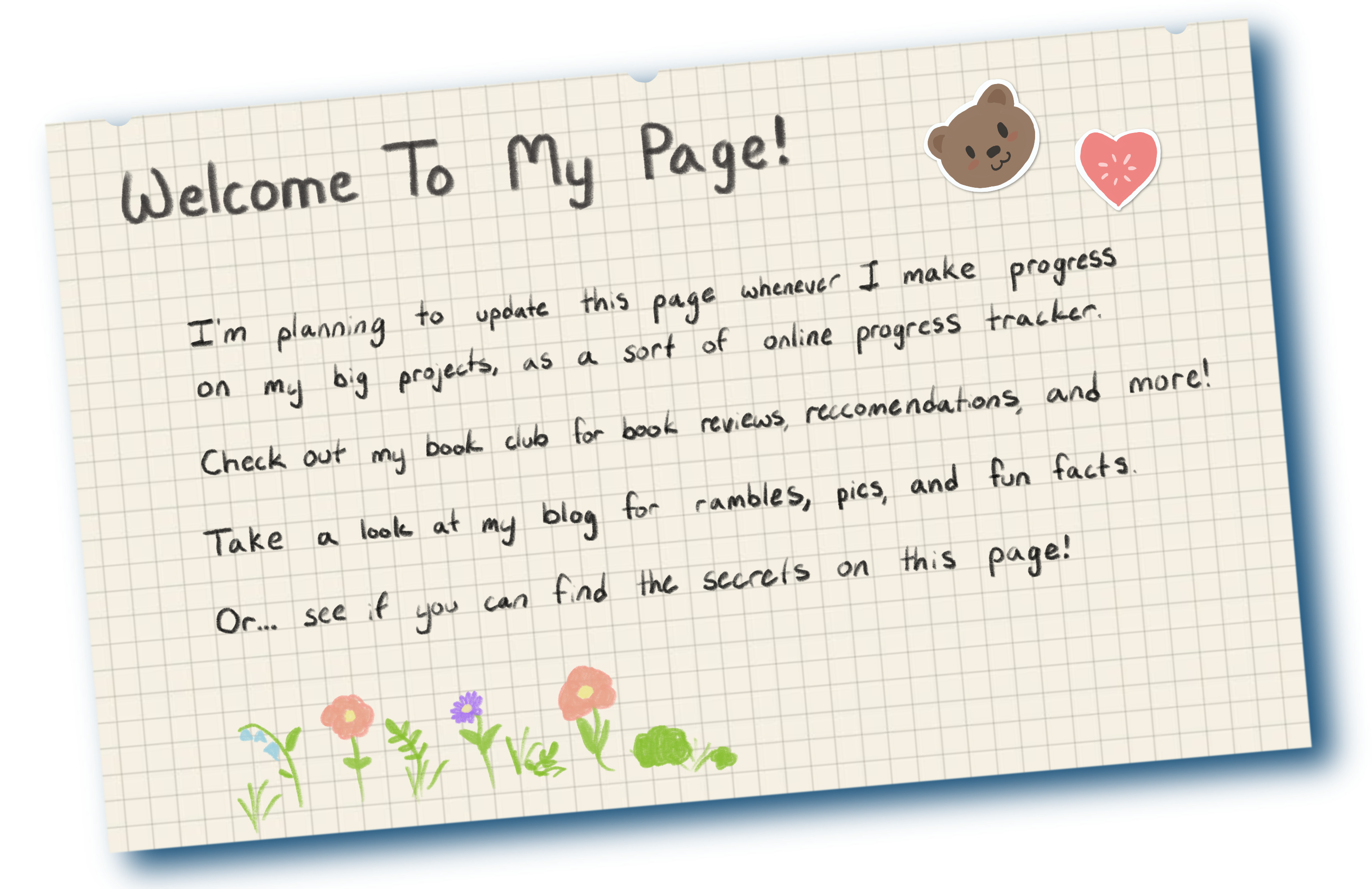 Welcome message